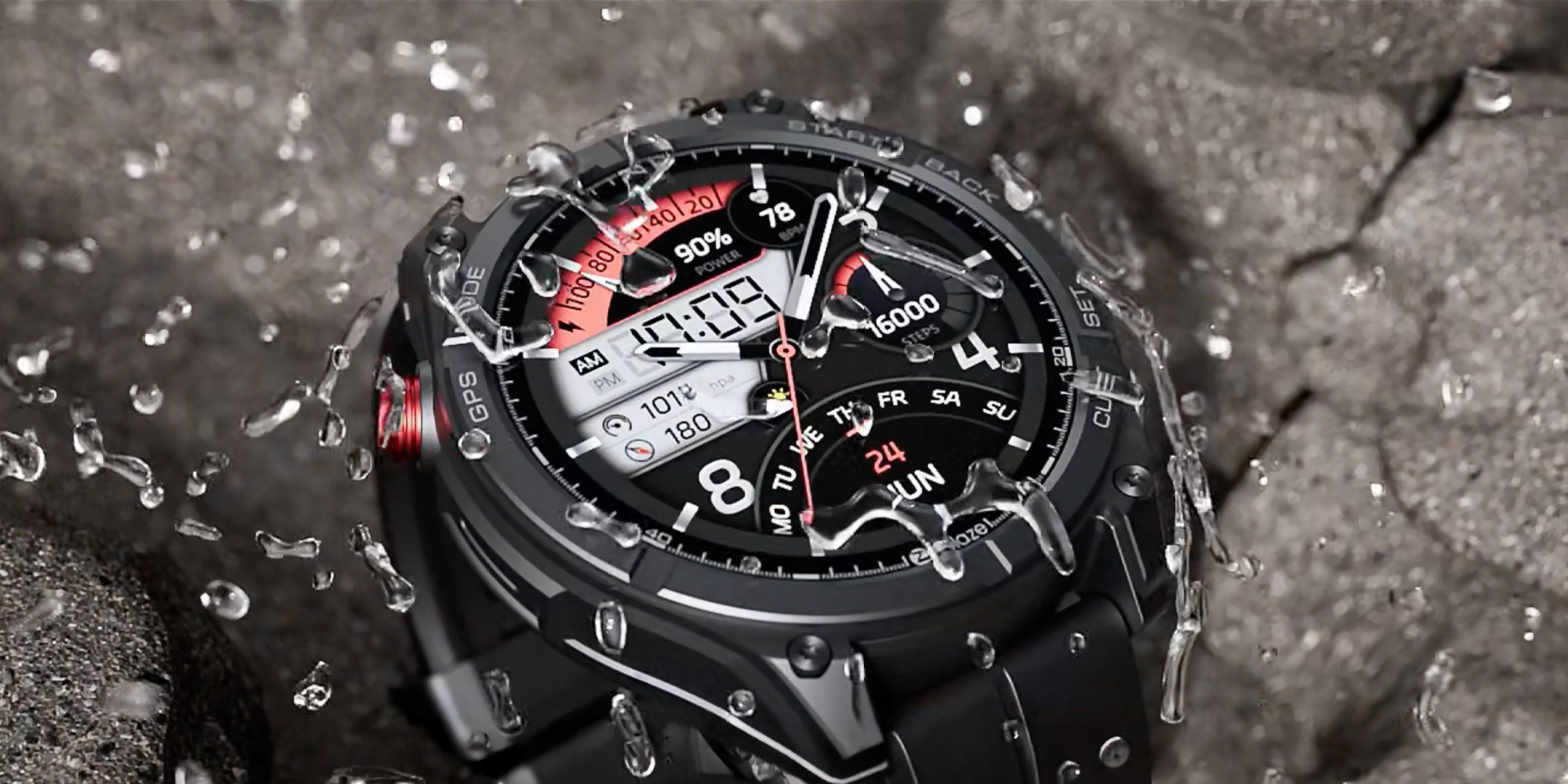 width=100% Smartwatch Zeblaze Stratos 4 - czarny